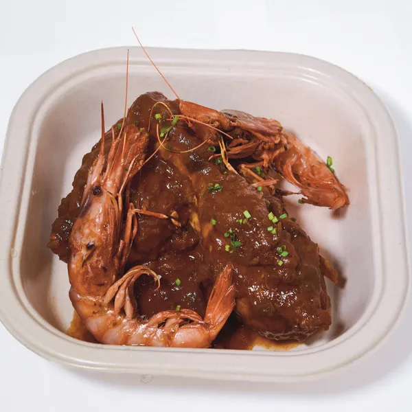 Gambas rojas en salsa